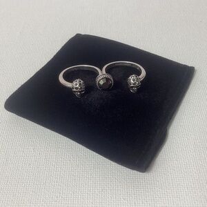 Alexander McQueen Adjustable Silver Skull Ring